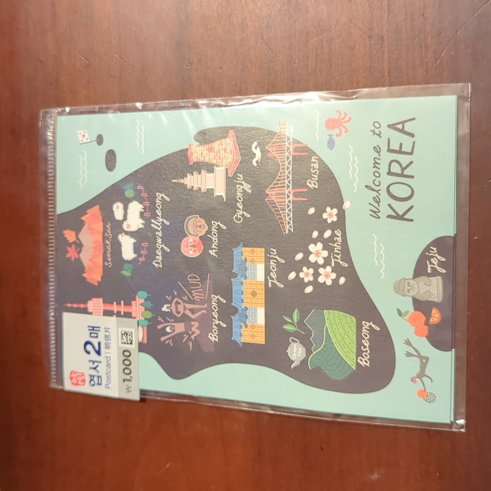 Korea postcard set of two
